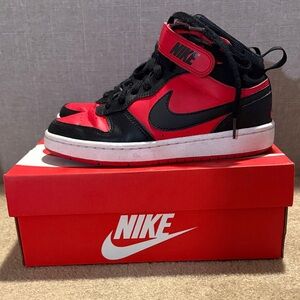 Nike Black and Red High-Top Sneakers